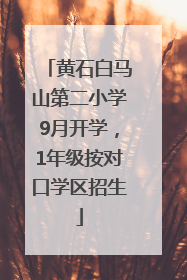 黄石白马山第二小学9月开学，1年级按对口学区招生