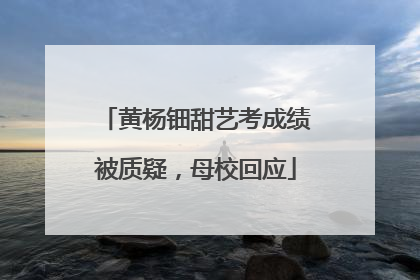 黄杨钿甜艺考成绩被质疑，母校回应