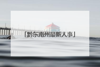 黔东南州最新人事