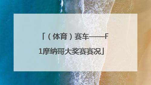 （体育）赛车——F1摩纳哥大奖赛赛况
