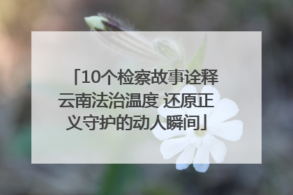 10个检察故事诠释云南法治温度 还原正义守护的动人瞬间
