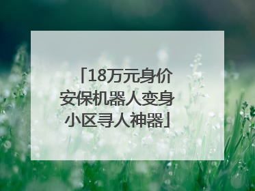 18万元身价安保机器人变身小区寻人神器