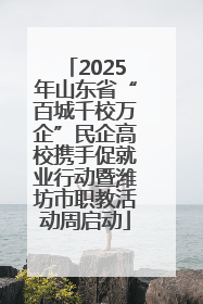 2025年山东省“百城千校万企”民企高校携手促就业行动暨潍坊市职教活动周启动