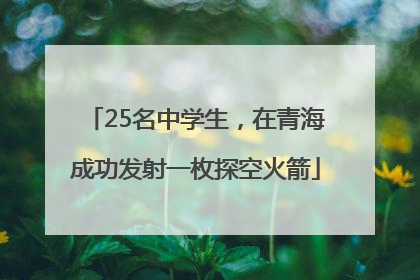25名中学生，在青海成功发射一枚探空火箭