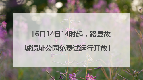 6月14日14时起，路县故城遗址公园免费试运行开放