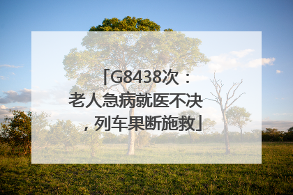 G8438次：老人急病就医不决，列车果断施救